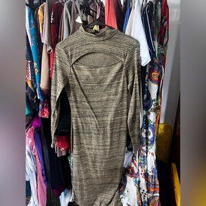 Jessica Simpson Gray Long Sleeve Bodycon Dress